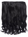 raven black 16 Inch Curly One Piece Clip in Hair Extensions