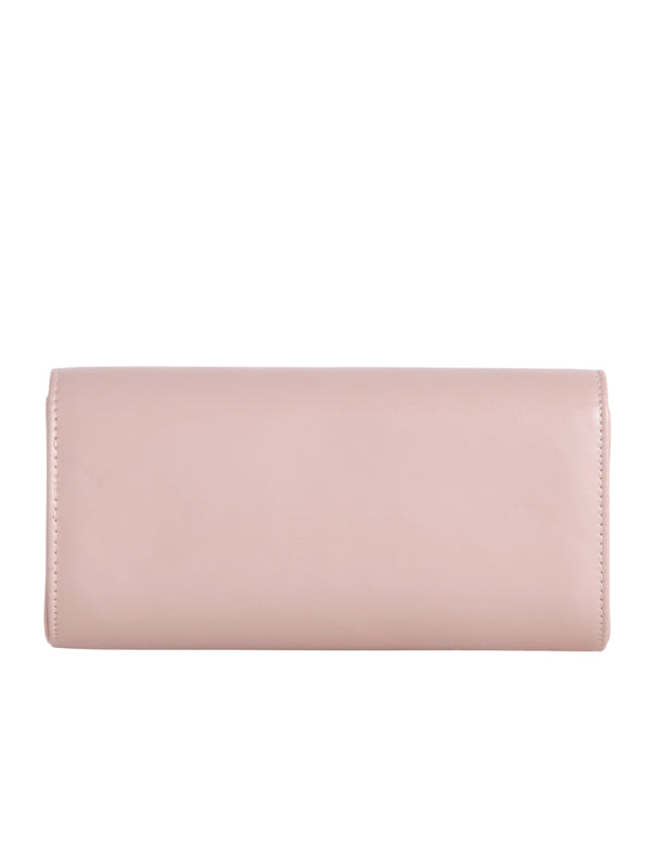 Nude Faux Leather Classic Envelope Clutch Bag