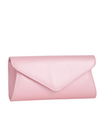 Pink Faux Leather Envelope Clutch Bag side