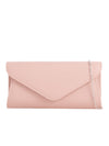 Nude Faux Leather Envelope Clutch Bag 
