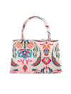 Champagne Satin Jacquard Print Handbag
