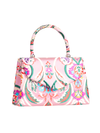 Pink Satin Jacquard Print Handbag