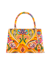 Yellow Satin Jacquard Print Handbag