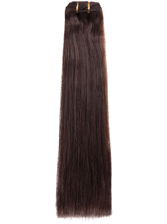 Dark Brown 18 Inch Double Drawn Human Hair Clip In Extensions