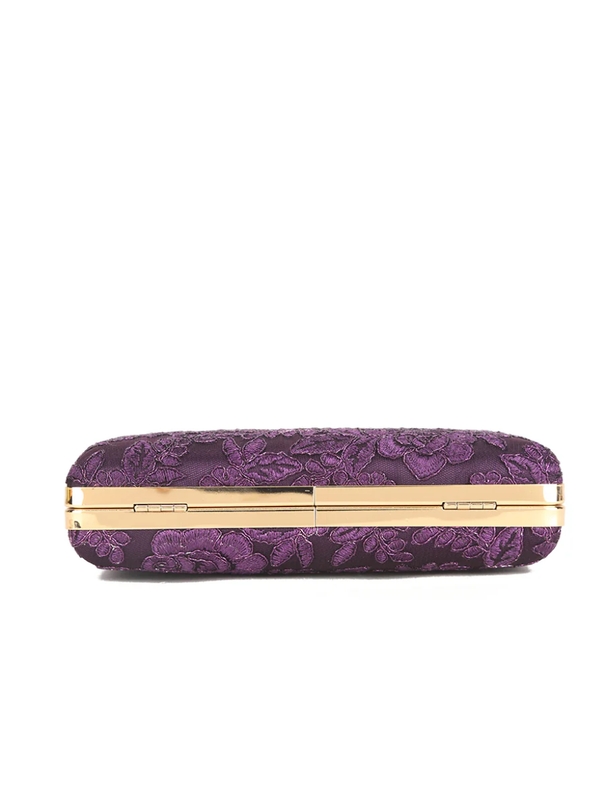 Floral Lace Effect Evening Clutch Bag