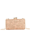 rose gold lace box clutch bag 