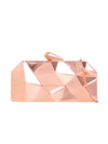 Rose Gold Geometric Metal Box Clutch Bag