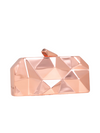 Rose Gold Geometric Metal Box Clutch Bag