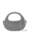 Black Diamante and Pearl Embellished Mini Evening Handbag