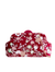 Cherry Red Velour Floral Sequin Embroidered Clutch Bag