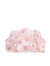 Pink Velour Floral Sequin Embroidered Clutch Bag