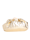 Metallic Gold Ruched Faux Leather Clutch Bag