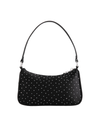 Black Satin Diamante Embellished Mini Shoulder Bag