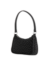 Black Satin Diamante Embellished Mini Shoulder Bag