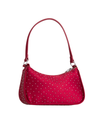 Cherry Red Green Satin Diamante Embellished Mini Shoulder Bag