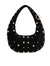 Black Suedette Studded Half Moon Bag