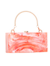 Orange Coral Marble Look Acrylic Clutch Bag