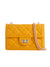 Yellow Quilted Faux Leather Mini Shoulder Bag