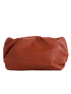 Tan Brown Soft Faux Leather Ruched Pouch Bag
