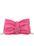Fuchsia Faux Leather Ruched Buckle Detail Clutch Bag