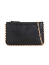 Gold Beaded Stud Detail Faux Leather Clutch Bag