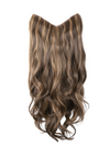 blondette highlighted Curly Lightweight 22 Inch V-Shape One Weft Hair Extensions