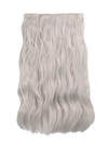 22 Inch Natural Wave One Piece Clip In Hair Extensions pale grey