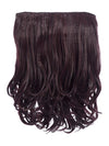 black and burgundy 16 Inch Curly One Piece Clip in Hair Extensions