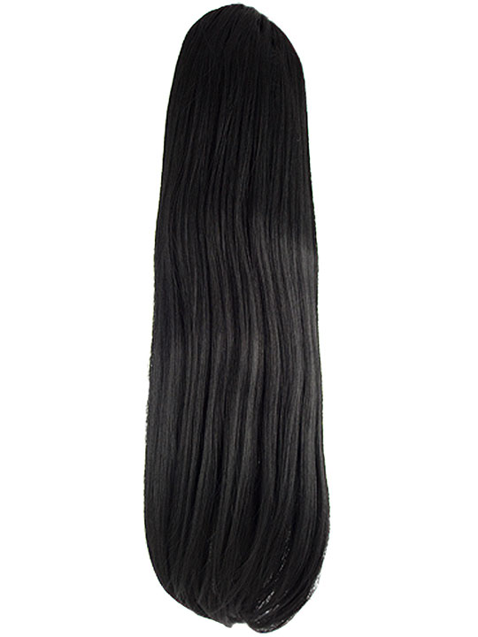 straight ponytail in jet black
