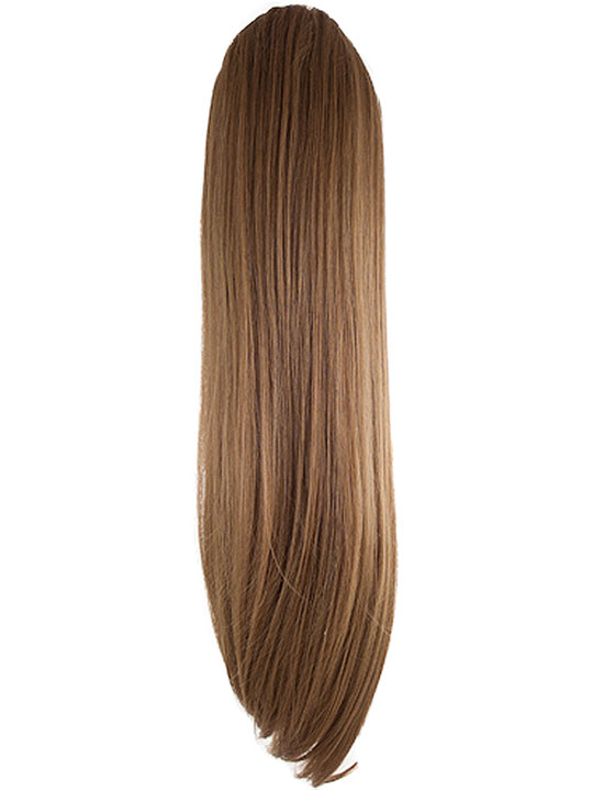 straight ponytail in golden brown