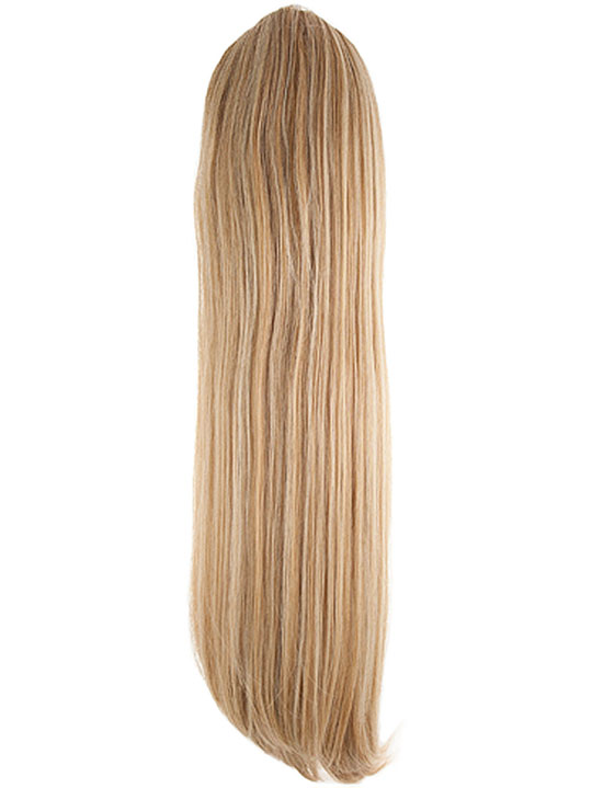 straight ponytail in honey blonde