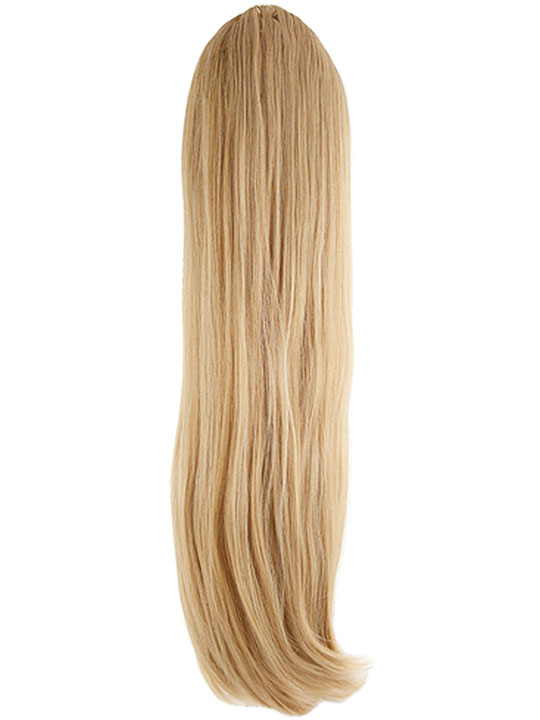 straight ponytail in golden blonde