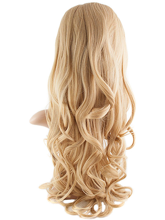 Long Curly Half-Head Wig In Golden Blonde
