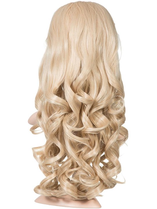 Long Curly Half-Head Wig In Champagne Blonde