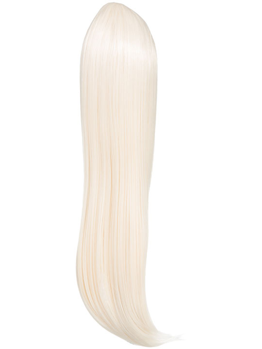 straight ponytail in bleach blonde