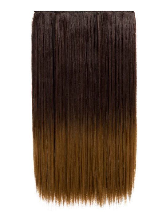 Dip Dye One Piece Straight Hair Extensions in Chocolate Brown to Ginger -  KOKO COUTURE