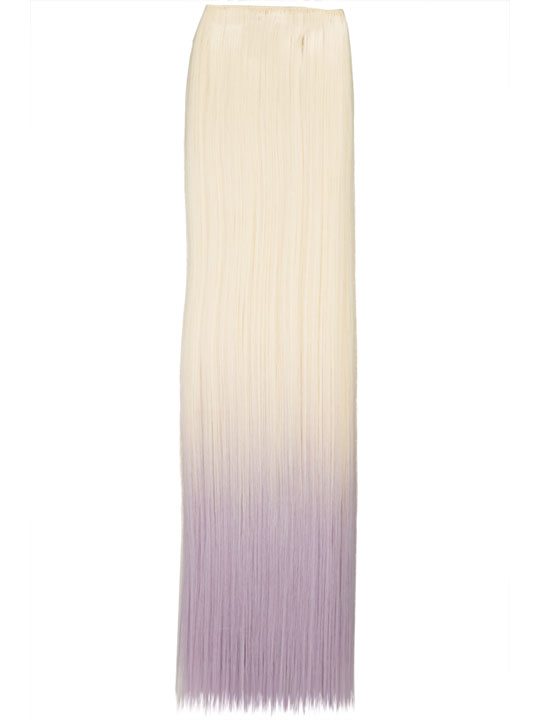 Dip Dye One Piece Straight Hair Extensions In Pure Blonde To