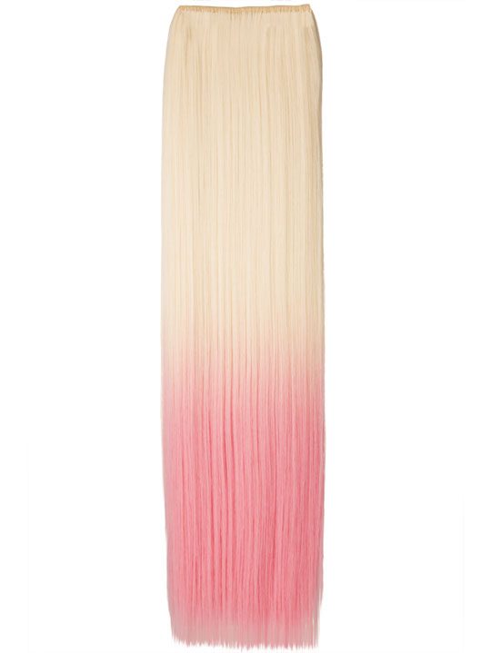 Dip Dye One Piece Straight Hair Extensions In Pure Blonde To