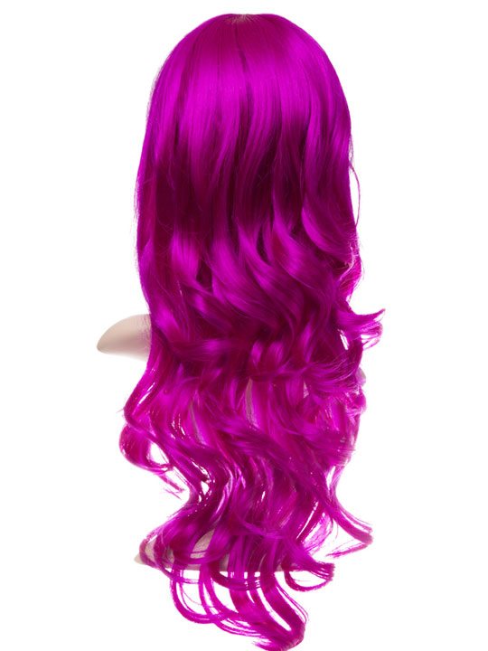 Cerise Long Curly Party Wig