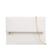 White Faux Leather Clutch Bag
