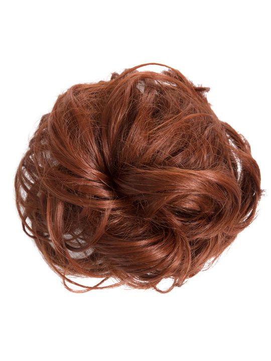Large hair scrunchie copper red full view