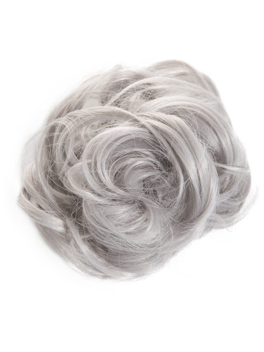 Diana Large Hair Scrunchie in Silver Grey - KOKO COUTURE