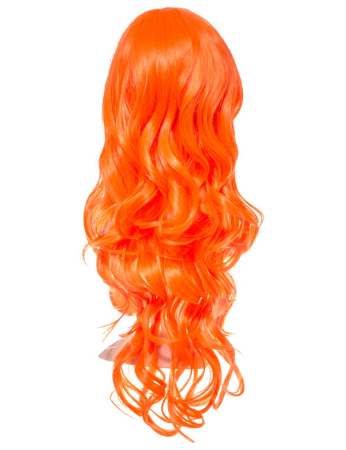 Orange Long Curly Party Wig