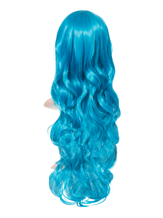 Neon Blue Long Curly Party Wig - KOKO COUTURE