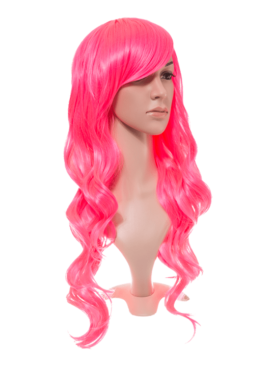 Details about   22'' Long Wavy Even Cut w/ Long Bangs Carnation Pink Cosplay Wig NEW