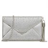 Front of Satin Clutch Bag Silver