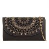 Front of Faux Leather Clutch Bag Black