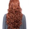 Curly Full Head Wig Copper Red on mannequin, full display from behind.