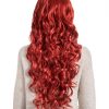 Curly Full Head Wig Poppy Red. Full display from behind.