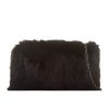 Black Fur Box Clutch Bag front view